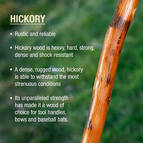 Brazos Rustic Wood Walking Stick, Hickory, Traditional Safari Style Handle, for Men & Women, Made in the USA, 55″ | The Storepaperoomates Retail Market - Fast Affordable Shopping