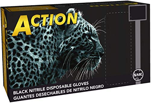 Shamrock 83014-XL Black Nitrile Powder-Free Gloves, Fully Textured, Industrial (X-Large)