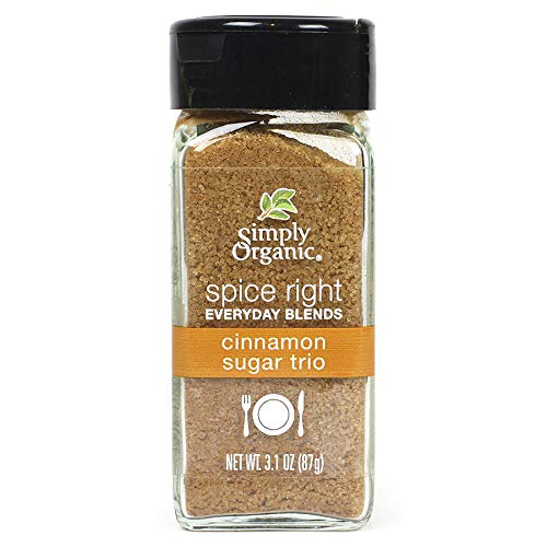 Simply Organic Spice Right Everyday Blends Cinnamon Sugar Trio, Certified Organic, Vegan, Vegetarian | 3.1 oz