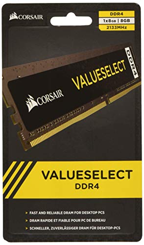 Corsair 8GB Kit (1x 8GB) 2133 MHz CL15 288-Pin DIMM DDR4 RAM Memory (CMV8GX4M1A2133C15)