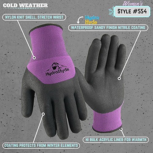 Women’s Latex-Coated Grip Winter Gloves for Cold Weather, Medium (Wells Lamont 554M), Black/Purple | The Storepaperoomates Retail Market - Fast Affordable Shopping