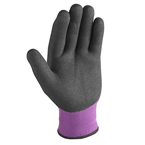 Women’s Latex-Coated Grip Winter Gloves for Cold Weather, Medium (Wells Lamont 554M), Black/Purple | The Storepaperoomates Retail Market - Fast Affordable Shopping