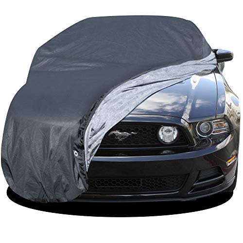 OxGord Custom Fit Car Cover Compatible with Ford Mustang – Out-Door 4 Layers – Tough Stuff – Fits up to 180 Inches