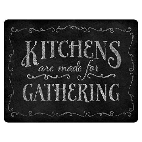Chalk It Up Kitchens are Made for Gathering Tempered Glass Large Cutting Board by Highland Graphics