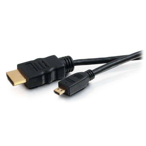 C2G Micro HDMI to HDMI, 4K, High Speed HDMI Cable, Ethernet, 60Hz, 10 Feet (3.04 Meters), Black, Cables to Go 50616