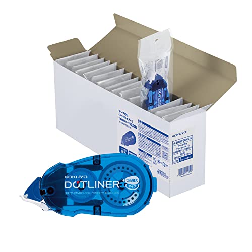 Kokuyo Dotliner Strong Adhesive Tape Glue Refill, Dotliner Tape Runner Refill, Standard Type, Permanent Adhesive, 15 Pcs, Japan Import (TA-D400-08NX15)