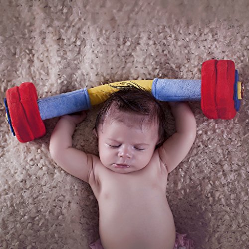 WOD Toys Baby Barbell Plush with Rattle & Sensory Sounds – Safe, Durable Fitness Toy for Newborns, Infants and Babies