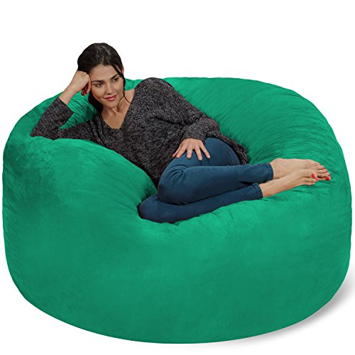 Chill Sack Bean Bag Chair: Giant 5′ Memory Foam Furniture Bean Bag – Big Sofa with Soft Micro Fiber Cover – Tide Pool