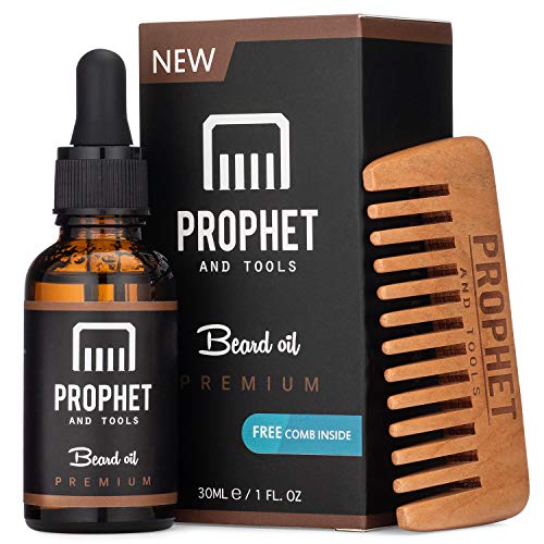 2023 FAVOURITE* Unscented Beard Oil, Revolutionary Formula helps to Thicken Beard Growth, Soften Hairs, Relieves Beardruff and Itch, Beard Comb Included, 30 Ml