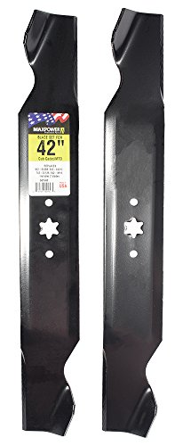 MaxPower 561548B 2-Blade Set for 42 Inch Cut MTD/Cub Cadet/Troy Bilt Replaces 42-04126, 742-04308, 742-0616 and Many Others, OEM #’s