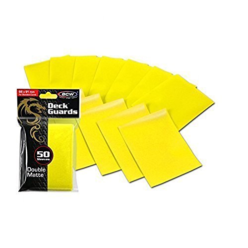 100 Premium Yellow Double Matte Deck Guard Sleeve Protectors for Gaming Cards