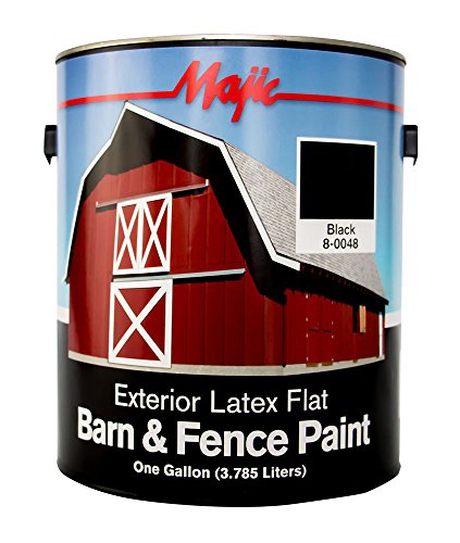 Majic Paints 8-0048-1 Latex Flat Barn & Fence Paint, 1-Gallon, Black