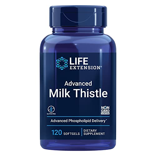 Life Extension Advanced Milk Thistle – With Silybin, Phosphatidylcholine and other Phospholipid – For Liver, Kidney Health & Detox – Non-GMO, Gluten-Free -120 Softgels