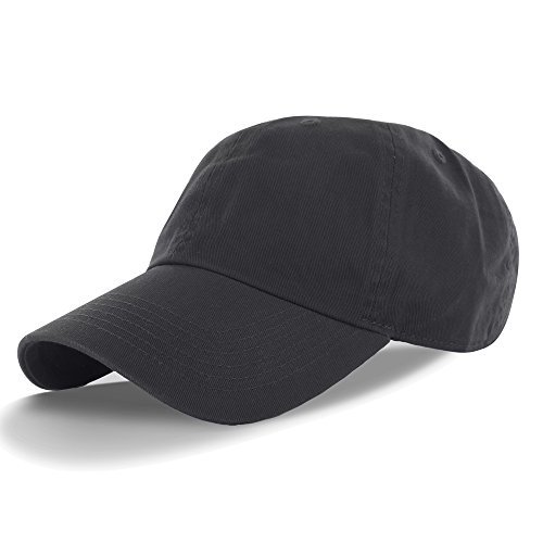 DS Plain 100% Cotton Hat Men Women Adjustable Baseball Cap (30+ Colors) Charcoal, One Size