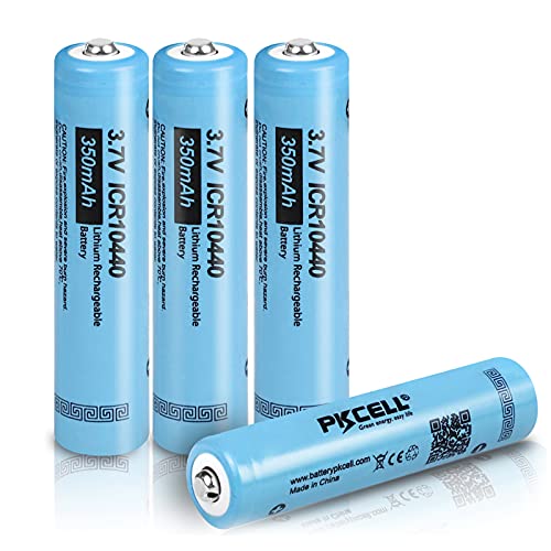 4 Pcs ICR 10440 Rechargeable Lithium Ion Battery,3.7v Batteries 350mAh (0.39 * 1.73 inch, Shorter Than AAA Size)