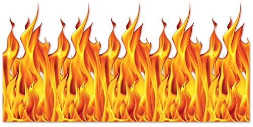 Beistle Plastic Flame Photo Backdrop – Burning Fire Photography Background
