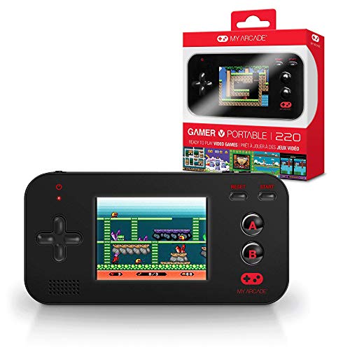 My Arcade Gamer V Portable – Handheld Gaming System – 220 Retro Style Games – Lightweight Compact Size – Battery Powered – Full Color Display – Black – Electronic Games