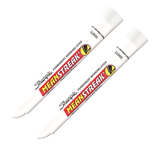 Sanford Mean Streak Permanent Marking Stick,Bullet Marker Point Style – White Ink – 2 Each