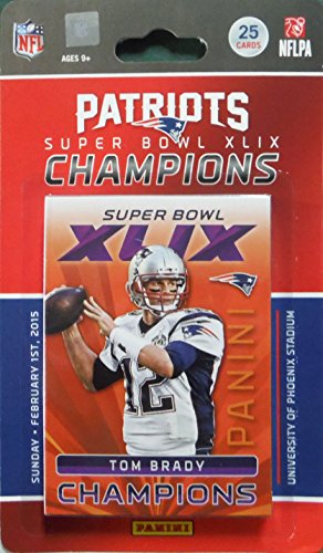 New England Patriots 2014 Panini Super Bowl XLIX Champions Limited Edition Factory Sealed 25 Card Team Set with First Malcolm Butler Rookie Year Card, 3 Tom Brady Cards, Super Bowl Moments Cards and More