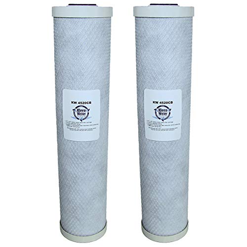 KleenWater Brand Activated Carbon Block Water Filters, 4.5 x 20 Inch Replacement Cartridges (2)