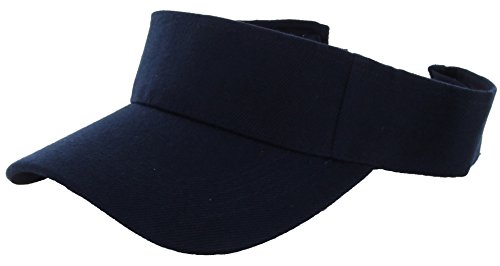 DealStock Plain Men Women Sport Sun Visor One Size Cap (29+ Colors) Navy