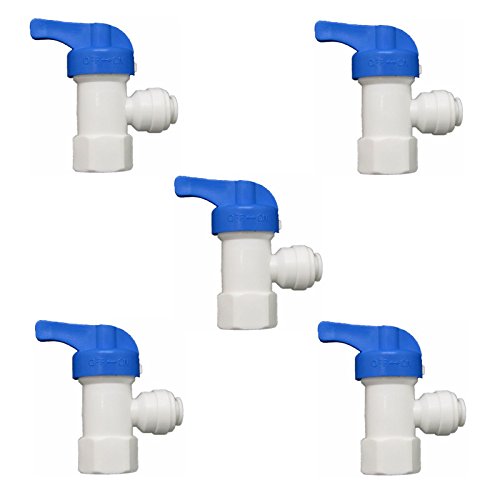 Ball Valve for RO Water Tank Ball Quick Connect Fitting 1/4-Inch – 1/4-Inch Reverse Osmosis Water Valve Filter System Pack of 5