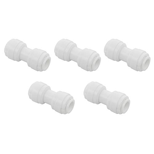 Plastic 3/8-3/8 Straight Push Water Filter Connect Quick Fitting Connector for RO Pack of 5 …