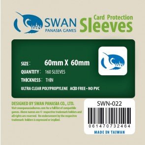 Swan Card Sleeves (60x60mm) -160 Pack, Thin Sleeves