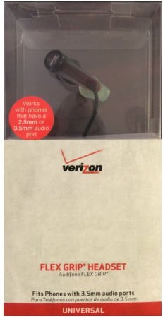 Verizon Wireless Flex Grip Headset – Compatible with 3.5mm and 2.5mm Phones