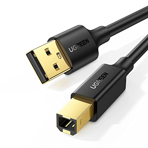 UGREEN USB Printer Cable – USB A to B Cable, 2.0 USB B Cable High-Speed Printer Cord Compatible with Hp, Canon, Brother, Samsung, Dell, Epson, Lexmark, Xerox, Piano, Dac, and More 5 FT