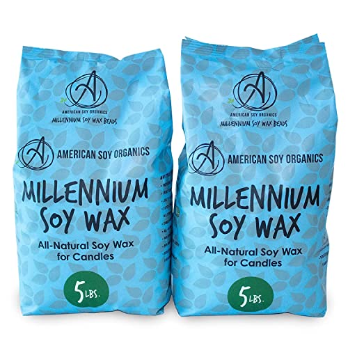 American Soy Organics Millennium Wax – 10 lb Bag of Natural Soy Wax for Candle Making