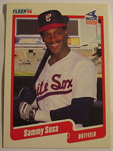 SAMMY SOSA – 1990 FLEER ROOKIE BASEBALL CARD #548 (CHICAGO WHITE SOX)