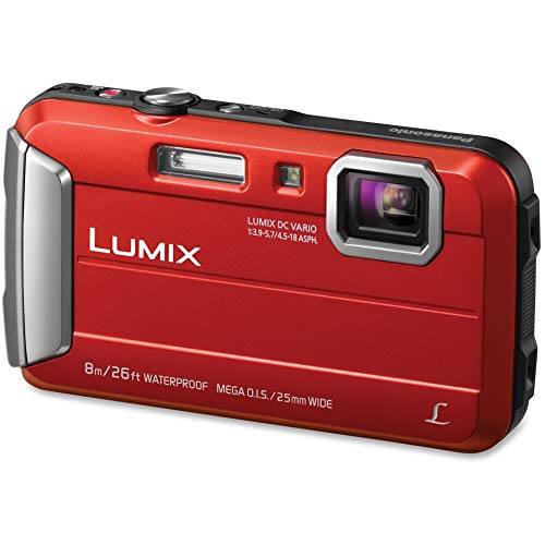 Panasonic LUMIX Waterproof Digital Camera Underwater Camcorder with Optical Image Stabilizer, Time Lapse, Torch Light and 220MB Built-In Memory – DMC-TS30R (Red)
