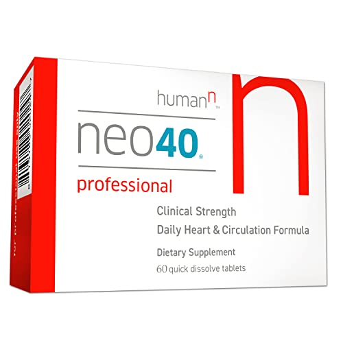 Neo40 Professional – Nitric Oxide Booster with Methylfolate – Natural Blood Pressure Supplement – May Help Support Healthy Blood Pressure, Circulation and Cardiovascular Health – 60 Tablets