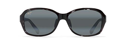 Maui Jim Women’s Koki Beach Polarized Fashion Sunglasses, Black and Grey Tortoise/Neutral Grey, Medium