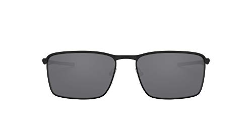 Oakley Men’s OO4106 Conductor 6 Metal Rectangular Sunglasses, Matte Black/Black Iridium, 58 mm