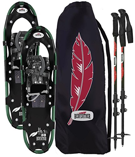 RedFeather Women’s HIKE 25 Inch Recreational Series Snowshoe Kit with SV2 Bindings, Ski Poles and Carry Bag – 157510KIT