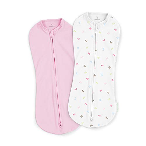 SwaddleMe Pod – Newborn Size, 0-2 Months, 2-Pack (Baby Bows )