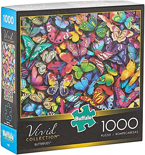 Buffalo Games – Vivid Collection – Butterflies – 1000 Piece Jigsaw Puzzle , Blue