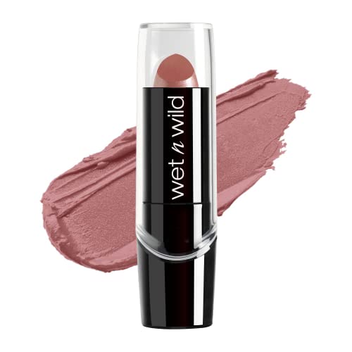 wet n wild Silk Finish Lipstick| Hydrating Lip Color| Rich Buildable Color| Dark Pink Frost