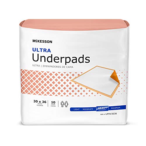 McKesson Ultra Underpads, Incontinence, Heavy Absorbency, 30 in x 36 in, 100 Count