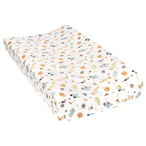 Trend Lab Jungle Friends Deluxe Flannel Changing Pad Cover, 32×16 Inch (Pack of 1)