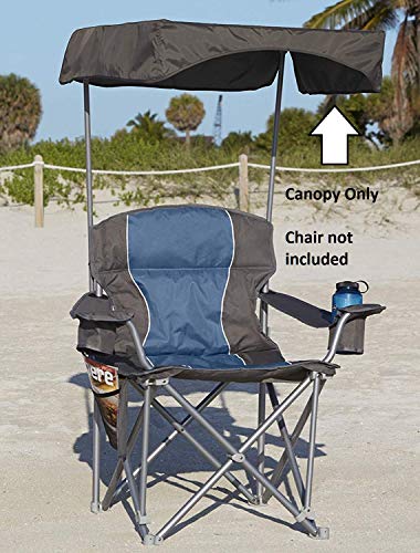 LivingXL UPF 50+ Canopy for Heavy-Duty Portable Chairs – Canopy Only (Grey)