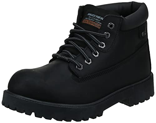 Skechers Men’s Sergeants Verdict Chukka Boot,Black Waterproof Oiled Smooth Leather,10 M US