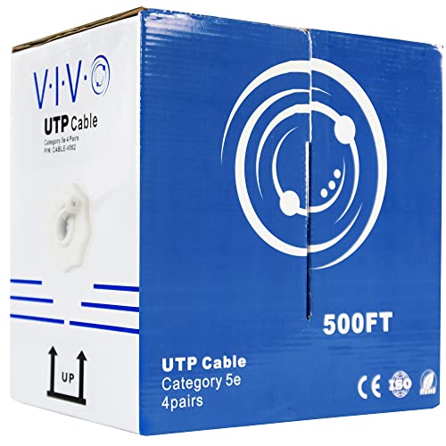 VIVO 500 ft Bulk Cat5e Ethernet Cable CABLE-V002 Wire UTP Pull Box Grey, Modem