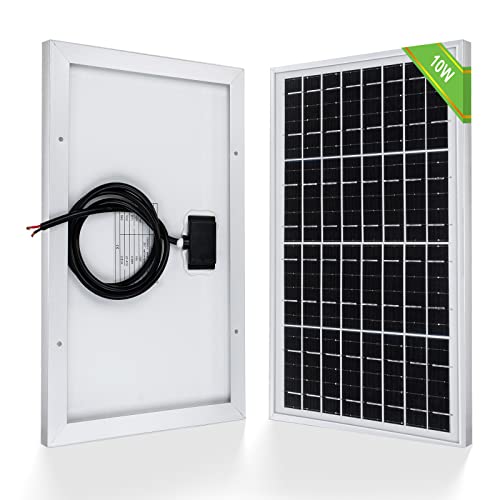 ECO-WORTHY 12V Solar Panel 10W Solar Panel Battery Charger Portable for Vehicle Gate Opener Electrical Fence Chicken Coop Lawn Tractor Boat