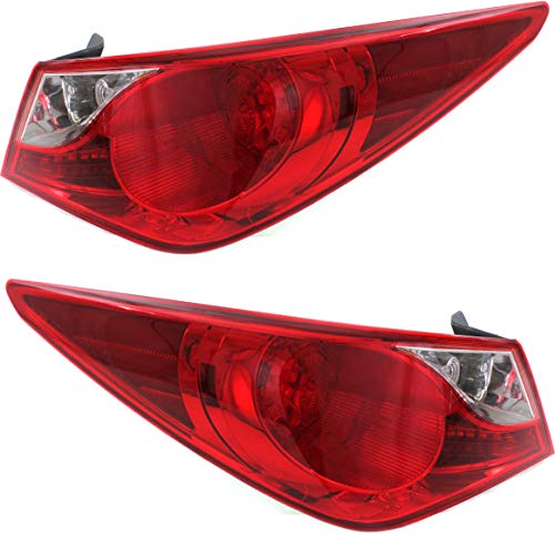 Evan Fischer Driver and Passenger Side, Outer Tail Light Compatible with 2011-2014 Hyundai Sonata – HY2805116, HY2804116