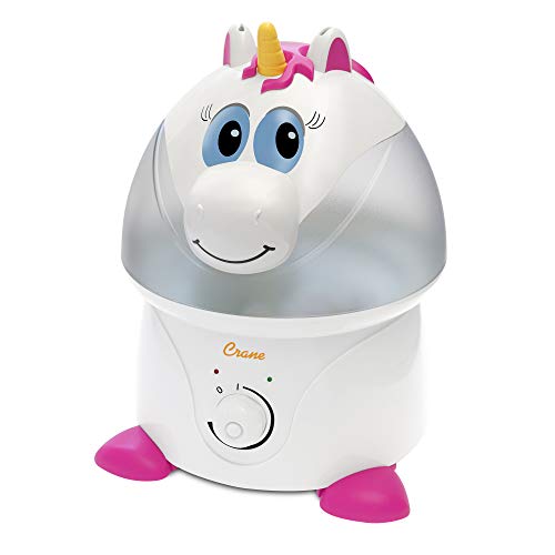 Crane Adorables Ultrasonic Humidifiers for Bedroom and Baby Nursery, 1 Gallon Cool Mist Air Humidifier for Large Room or Kid’s Room, Humidifier Filters Optional, Unicorn