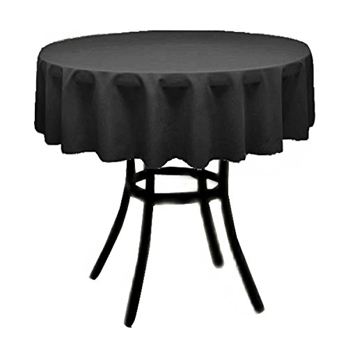 New Creations Fabric & Foam Inc, Tablecloth for 24″ Round Coffee Table, 36″ Round Tablecloth With 6″ Drop, Black.