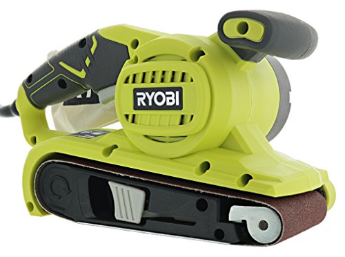 Ryobi BE319 6 Amp Portable 320 Feet / Minute Corded Belt Sander (3” x 18”) w/ Onboard Removable Dust Bag (Medium Grit Sanding Belt Included)